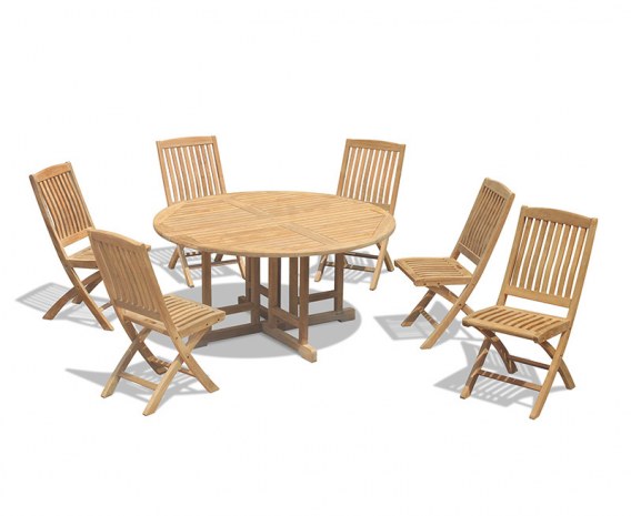 Berwick 1.5m Round Table and 6 Cannes Folding Side Chairs Set