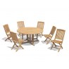 Berwick 1.5m Round Table and 6 Cannes Folding Side Chairs Set