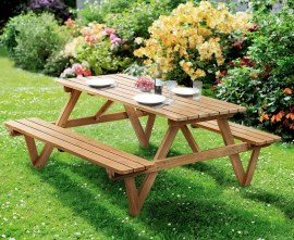 Traditional Wooden Pub Bench