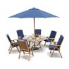 Lymington 6 Seater Round 1.5m Dining Set with Tewkesbury Recliners