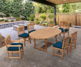 Oxburgh 6 Seater Double Leaf Extending Table with Gloucester Chairs