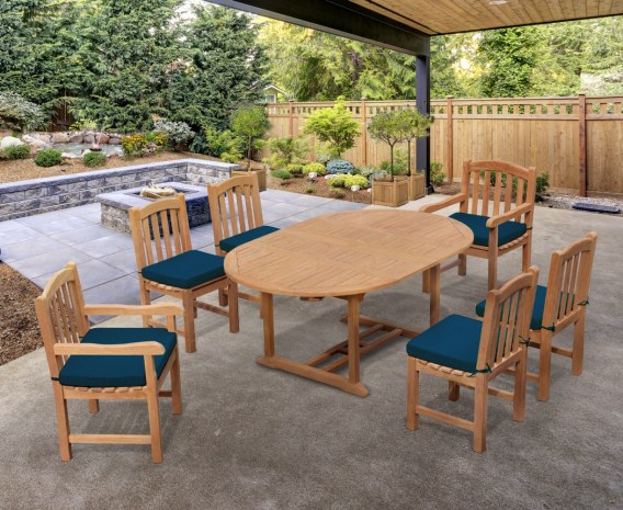 Oxburgh 6 Seater Double Leaf Extending Table with Gloucester Chairs