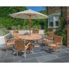 Berwick 1.5m Round Table and 6 Cannes Stacking Armchairs Set
