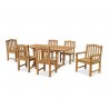 Winchester 6 Seater Teak 1.5m Rectangular Table with Gloucester Armchairs and Side Chairs