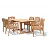 Winchester 6 Seater Teak 1.8m Rectangular Table with Winchester Armchairs