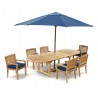 Oxburgh 6 Seater Teak 2-3m Extending Table with Winchester Armchairs