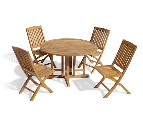 Berwick 1.2m Round Gateleg Table and 4 Cannes Folding Chairs Set