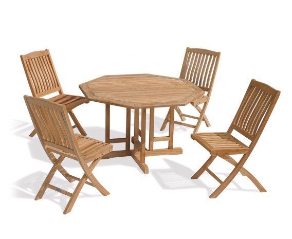 Berwick 1.2m Octagonal Gateleg Table and 4 Cannes Side Chairs Set