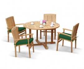 Sissinghurst 4 Seater Round 1.3m Dining Set with Cannes Chairs