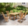 Byron 6 Seater Teak 1.5m Gateleg Dining Set and Newhaven Dining Chairs