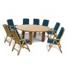 Orion 8 Seater Round 1.8m Garden Table with Cannes Reclining Chairs