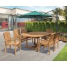 Oxburgh Single Leaf Extending Table with 6 Cannes Stacking Chairs