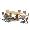 Cornwall 6 Seater Rectangular 1.8m Table with Café Side & Armchairs