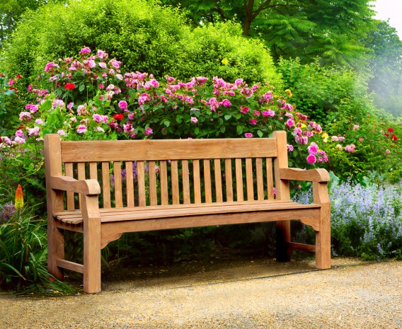 Greenwich Teak Solid Wood Park Bench - 1.8m