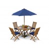 Lymington Teak Round 1.2m Folding Dining Set with 4 Newhaven Chairs