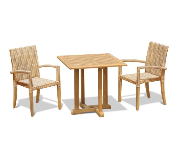 Sissinghurst 2 Seater Square 80cm Dining Set with St. Moritz Chairs