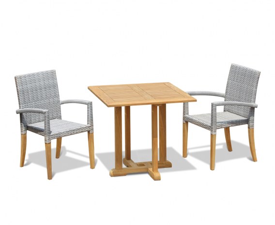 Sissinghurst 2 Seater Square 80cm Dining Set with St. Moritz Chairs