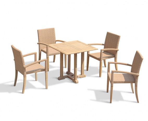 Sissinghurst 4 Seater Square 80cm Dining Set with St. Moritz Chairs