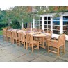 Winchester 12 Seater Teak 4m Oval Table with Armchairs and Side Chairs