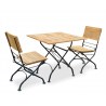 Café 2 Seater Square 80cm Table and Side Chairs Set - Black