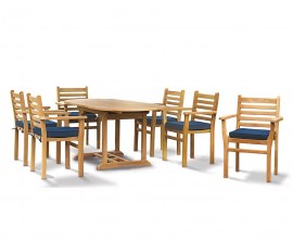 Oxburgh Bijou 6 Seater Teak Extending Table and Chairs Set