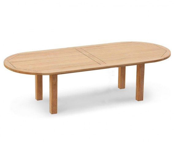 Orion Teak Oval Outdoor Dining Table - 1.2 x 3m