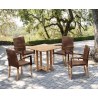 Sissinghurst 4 Seater Square 80cm Dining Set with St. Moritz Chairs