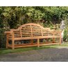 Extra-Large Teak Lutyens-Style Garden Bench - 2.7m