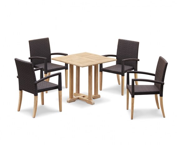 Sissinghurst 4 Seater Square 80cm Dining Set with St. Moritz Chairs