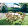 Oxburgh Single Leaf Extending Table with 6 Cannes Folding Chairs