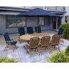 Oxburgh 8 Seater Teak Extendable Table with Cannes Recliner Chairs