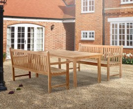 Hampton 8 Seater Rectangular 1.8m Dining Set with York Benches