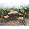 Café 4 Seater Round 80cm Table and Side Chairs Set - Black