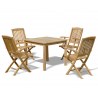 Hampton 4 Seater Teak Square Dining Set with Cannes Folding Chairs