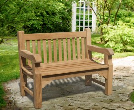 Gladstone Teak 2 Seater Garden Bench - 1.2m