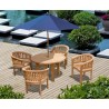 Orion 4 Seater Round 1.2m Garden Table with Banana Chairs