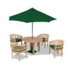 4 Seater Orion Teak Outdoor Table and Banana Chairs Dining Set