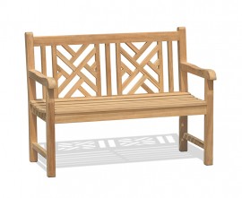 Chartwell Teak Lattice 2 Seater Garden Bench - 1.2m