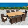 Rectory 8 Seater Teak 2.25 x 0.9m Table and Verona Flat Weave Chairs