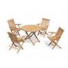 Chester 4 Seater Folding Round Dining Set with Low Back Armchairs