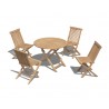 Chester 4 Seater Folding Round Dining Set with Low Back Dining Chairs