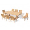Rectory 8 Seater Teak 2.25 x 1.1m Table and Cannes Stacking Armchairs