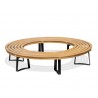 Backless Teak Circular Tree Seat with Metal Legs - 2.2m