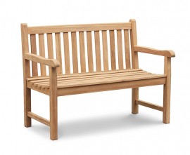 Exeter Teak Garden Bench, Flat Pack - 1.2m