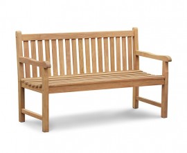 Exeter Teak Garden Bench, Flat Pack - 1.5m