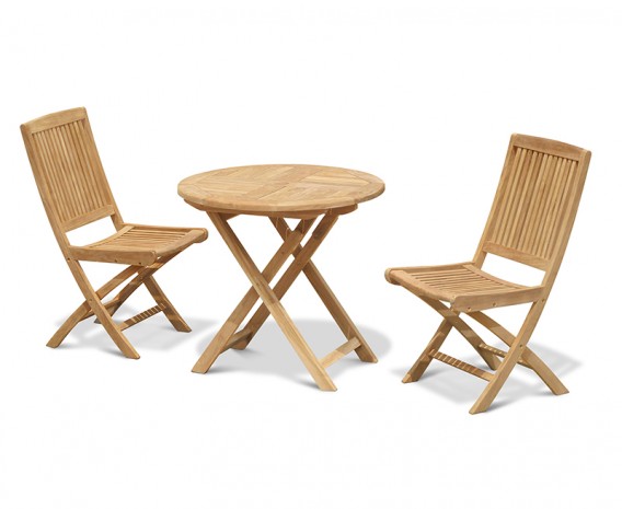 Lymington 2 Seater Round Folding Table with Palma Folding Chairs