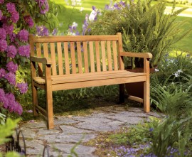 York 2 Seater Teak Garden Bench - 1.2m