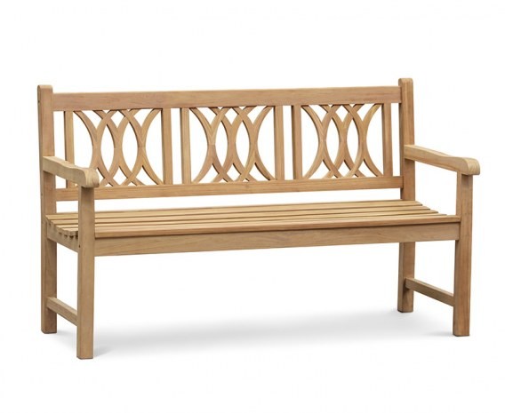 Harrogate Decorative Teak Garden Bench, Flat Pack - 1.5m