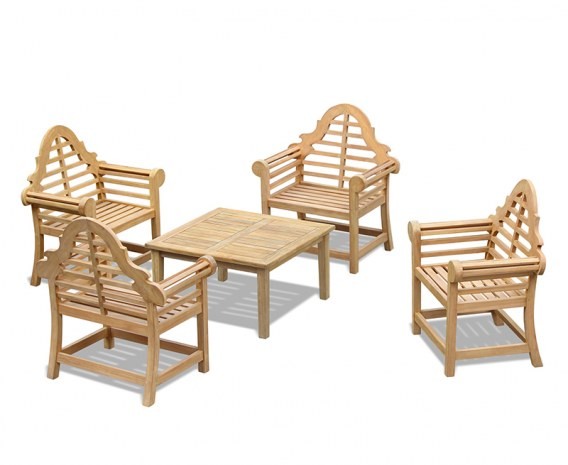 Lutyens-Style 4 Seater Teak Conversation Set