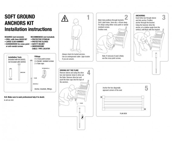 round Anchor Kit for Soft Surfaces – Installation Tool Included